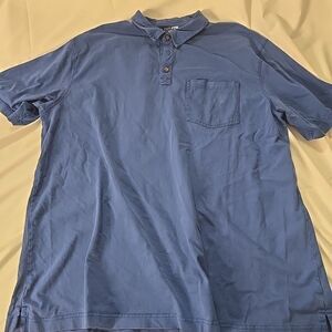 Mens Collared T Shirt 2XL Blue Heavyweight 100% Cotton Duluth Trading Workwear